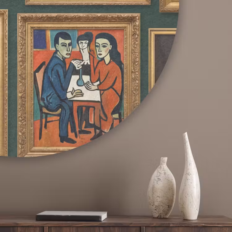 Kunst - Schilderijen - Collectie - Klassiek - Groen Akoestische PET Vilt - Rond klein -sfeer5_closeup