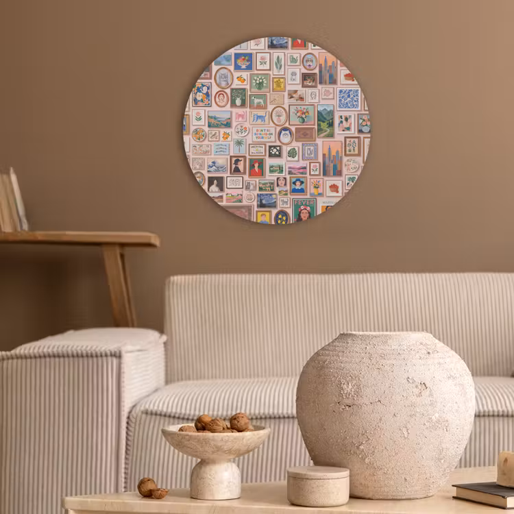 Kunst - Collectie - Decoratie - Modern - Kleurrijk Akoestische PET Vilt - Rond klein -sfeer1