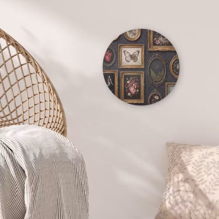 Kunst - Collectie - Vintage - Klassiek - Donker Akoestische PET Vilt - Rond klein -sfeer4