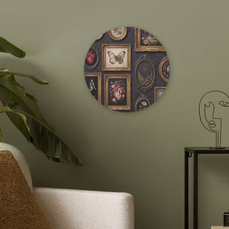 Kunst - Collectie - Vintage - Klassiek - Donker Akoestische PET Vilt - Rond klein -sfeer2