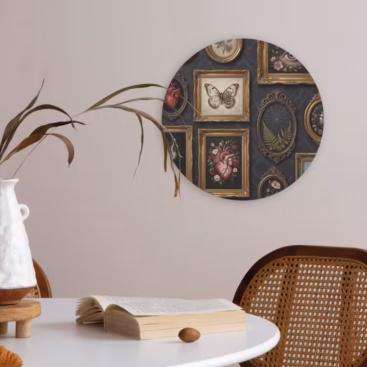 Kunst - Collectie - Vintage - Klassiek - Donker Akoestische PET Vilt - Rond klein -sfeer3