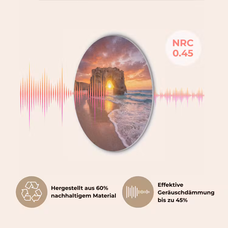 Kust - Rots - Zonsondergang - Zee - Natuur Akoestische PET Vilt - Rond klein -USP_DE