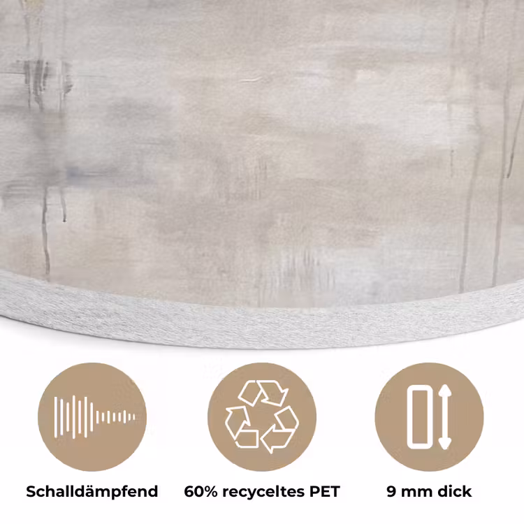 Landschap - Horizon - Natuur - Abstract - Neutraal Akoestische PET Vilt - Rond klein -closeup_DE