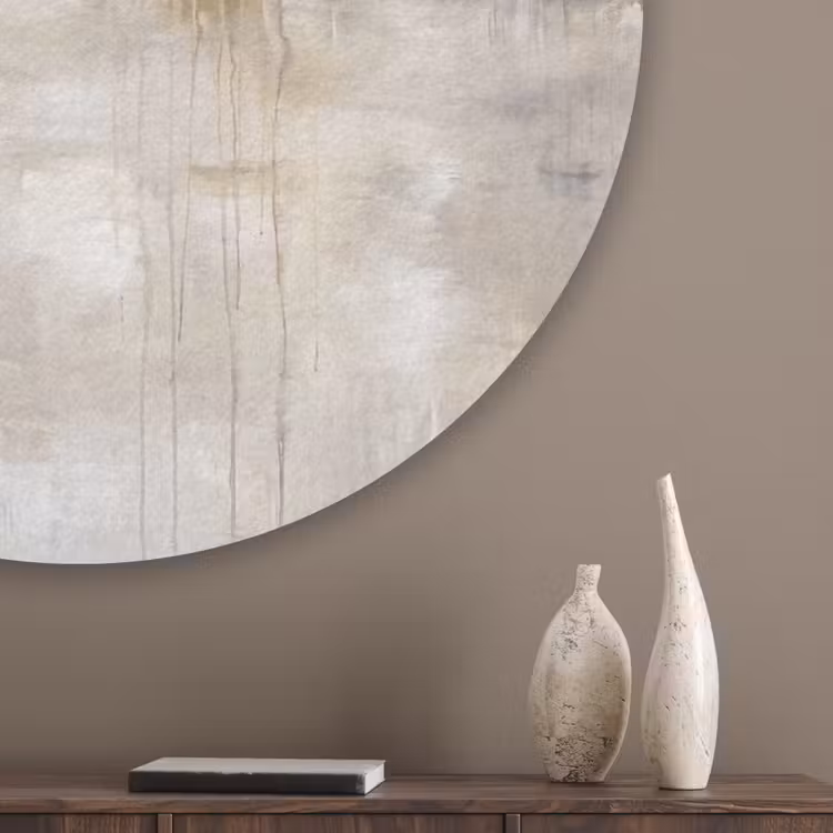 Landschap - Horizon - Natuur - Abstract - Neutraal Akoestische PET Vilt - Rond klein -sfeer5_closeup