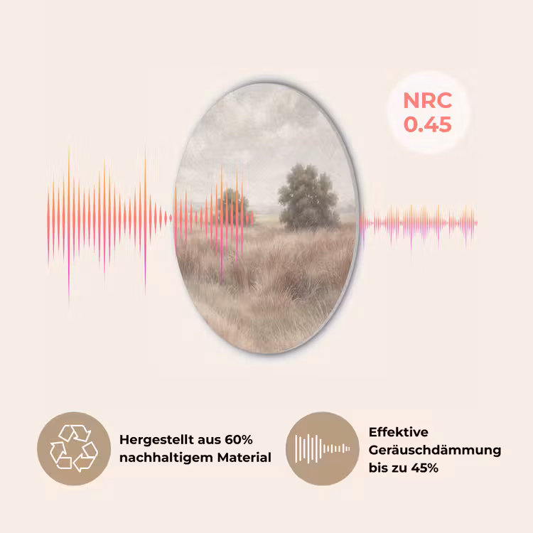 Landschap - Minimalistisch - Beige Akoestische PET Vilt - Rond klein -USP_DE