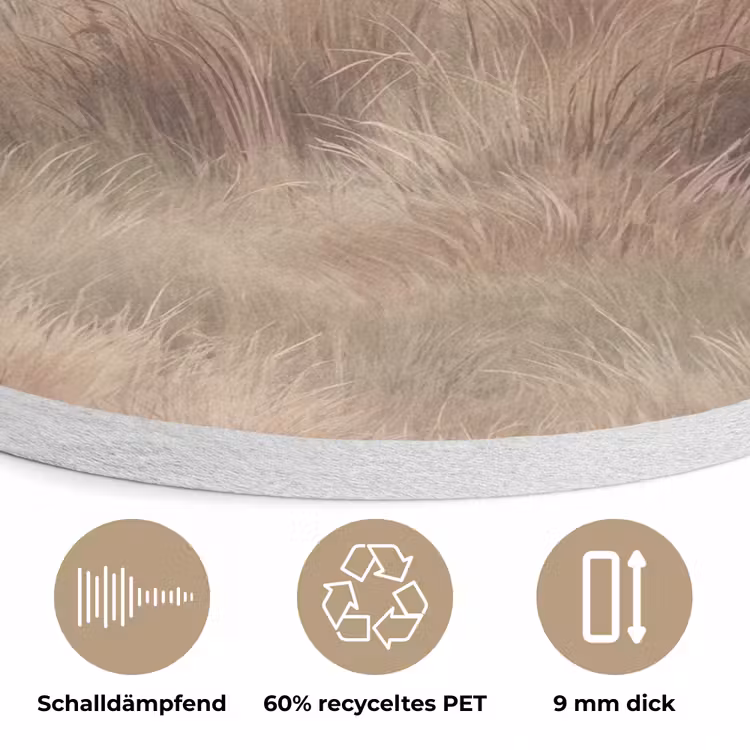 Landschap - Minimalistisch - Beige Akoestische PET Vilt - Rond klein -closeup_DE