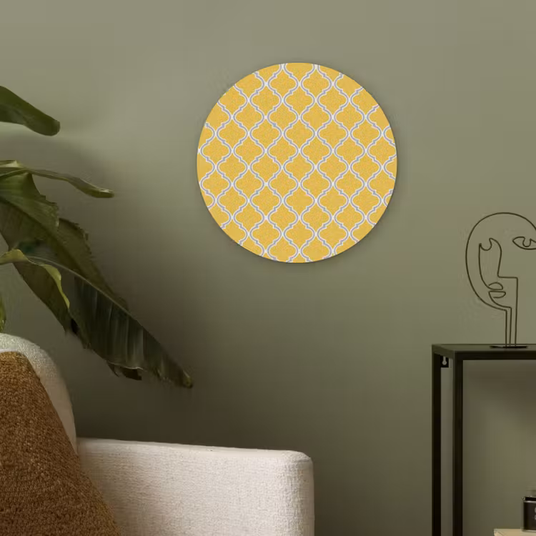 Lantaarn - Arabesk - Elegant - Geel Akoestische PET Vilt - Rond klein 838 -sfeer2