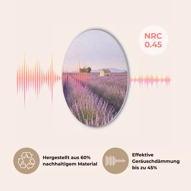 Lavendel - Landschap - Sereen - Paars Akoestische PET Vilt - Rond klein -USP_DE