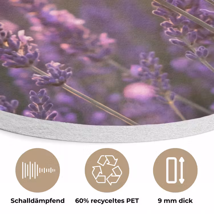 Lavendel - Paars - Zonlicht Akoestische PET Vilt - Rond klein -closeup_DE