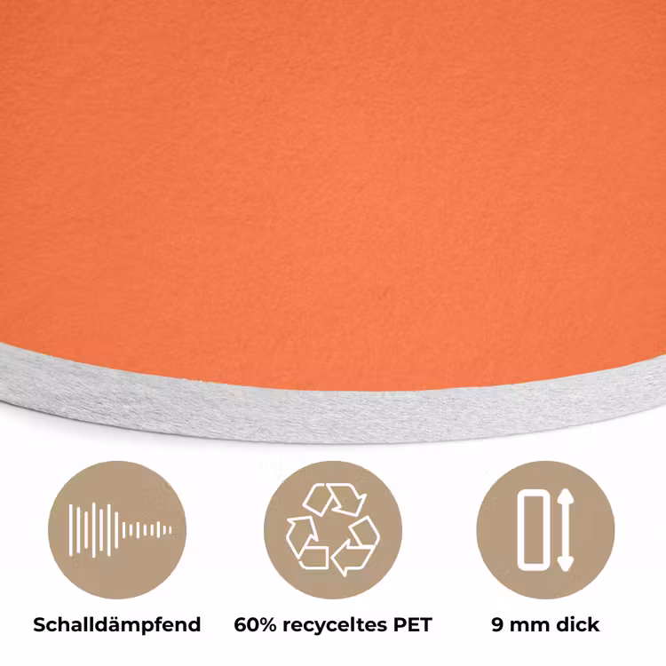 Vivid - Amber - Oranje Akoestische PET Vilt - Rond klein 838 -closeup_DE