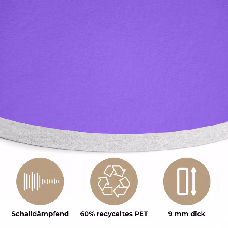 Vivid - Violet - Paars Akoestische PET Vilt - Rond klein 838 -closeup_DE