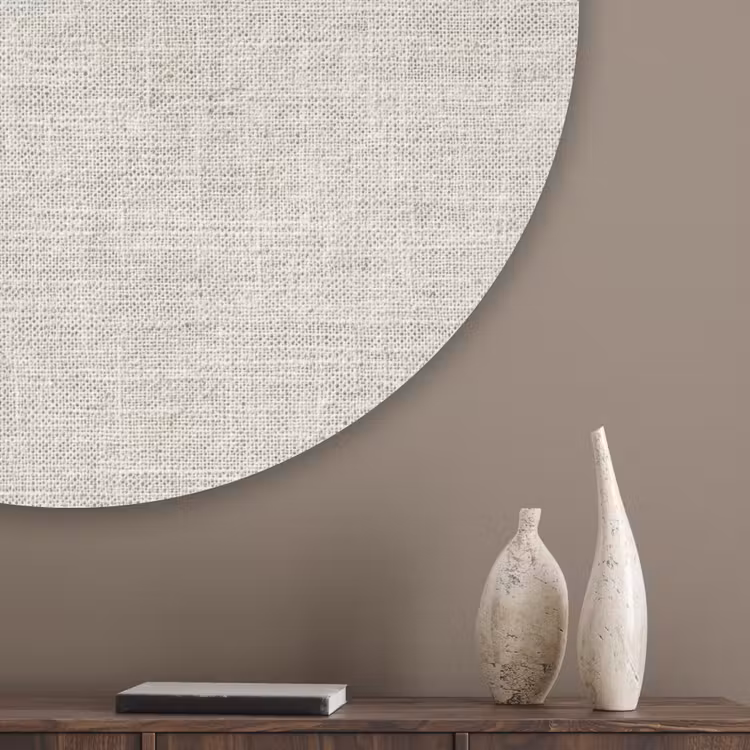 Linnen - Textuur - Beige Akoestische PET Vilt - Rond klein 838 -sfeer5_closeup