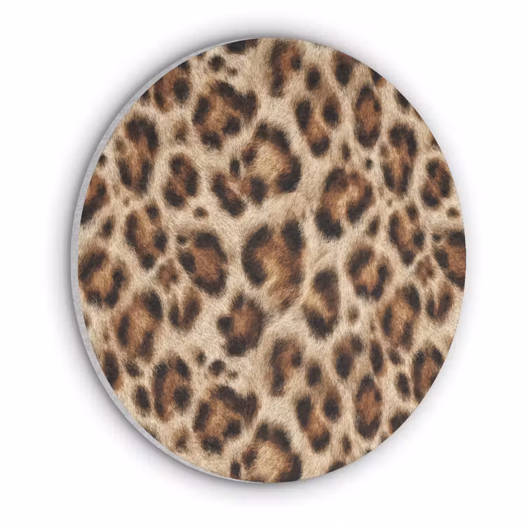 Luipaard - Bruin - Vacht Akoestische PET Vilt - Rond klein 838 -3d
