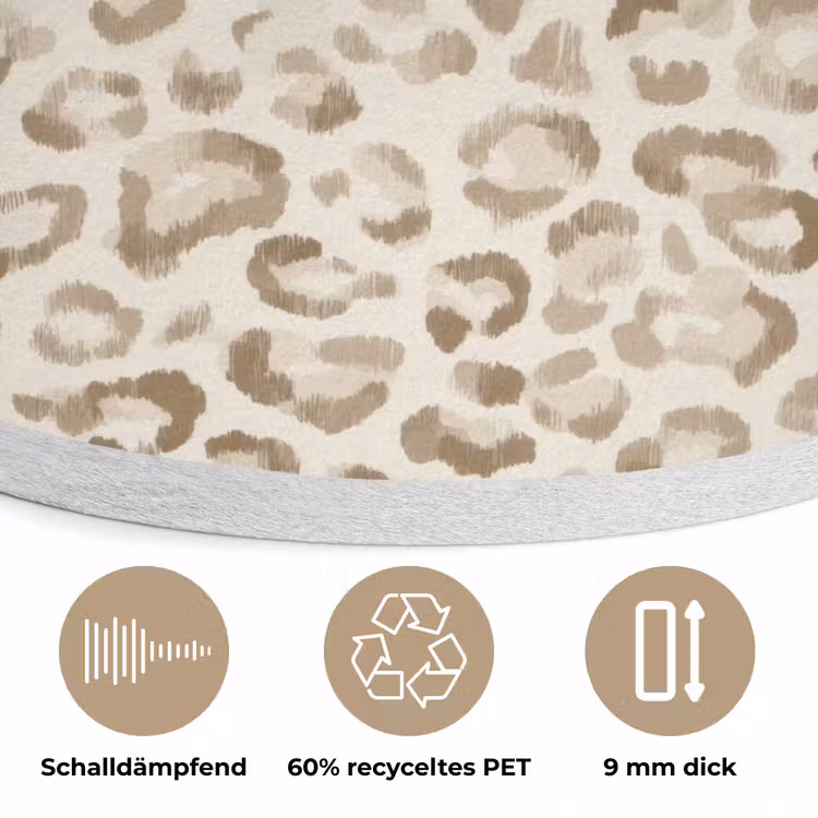 Luipaard - Klassiek - Beige Akoestische PET Vilt - Rond klein 838 -closeup_DE