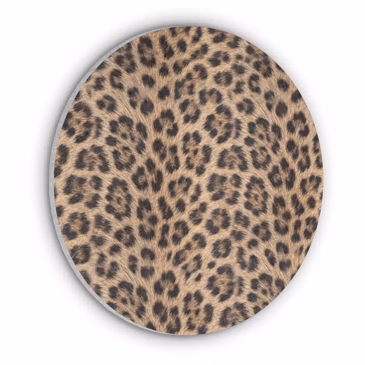 Luipaard - Vacht - Klassiek - Bruin Akoestische PET Vilt - Rond klein -3d