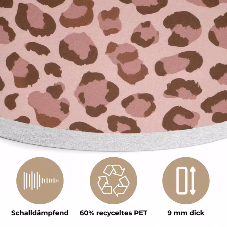 Luipaard - Patroon - Roze Akoestische PET Vilt - Rond klein 838 -closeup_DE