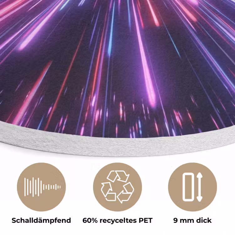 Lichtsnelheid - Ruimte - Roze - Paars Akoestische PET Vilt - Rond klein -closeup_DE