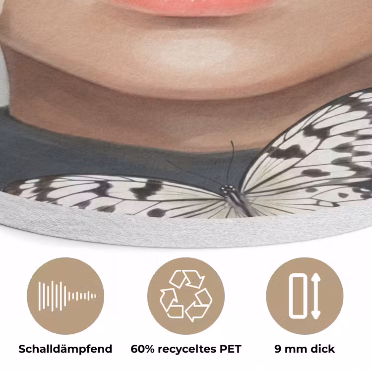 Lelies - Portret - Wit Akoestische PET Vilt - Rond klein -closeup_DE