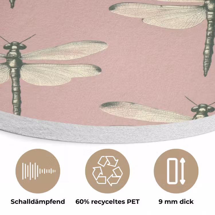 Lillibellen - Patroon - Roze Akoestische PET Vilt - Rond klein 838 -closeup_DE