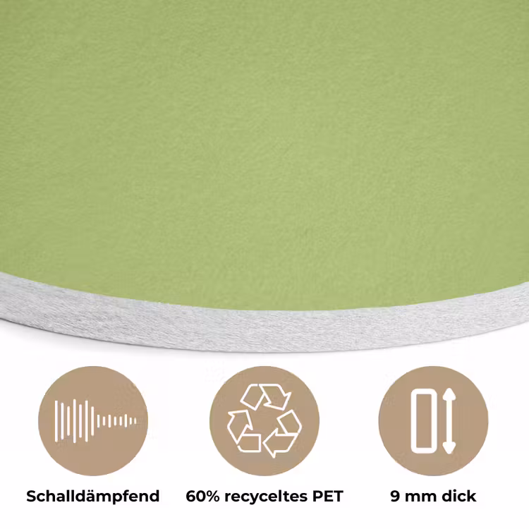 Lime - Glow - Groen Akoestische PET Vilt - Rond klein 838 -closeup_DE