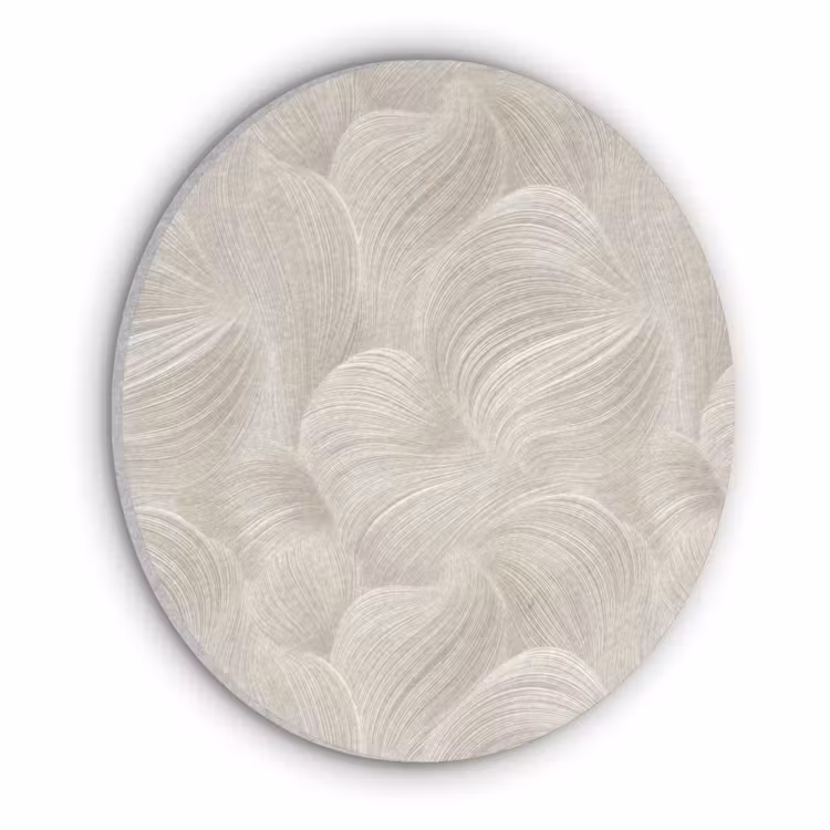 Lijnen - Waaier - Beige Akoestische PET Vilt - Rond klein 838 -3d