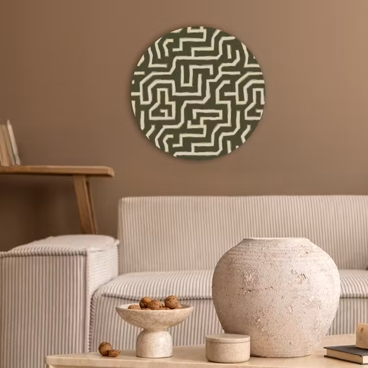 Lijnen - Abstract - Groen Akoestische PET Vilt - Rond klein 838 -sfeer1