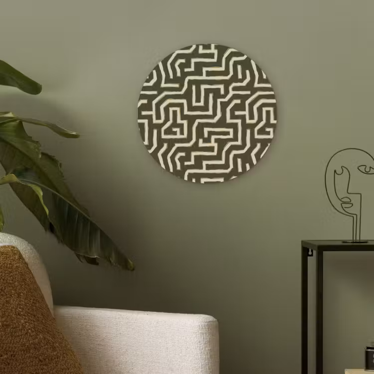 Lijnen - Abstract - Groen Akoestische PET Vilt - Rond klein 838 -sfeer2