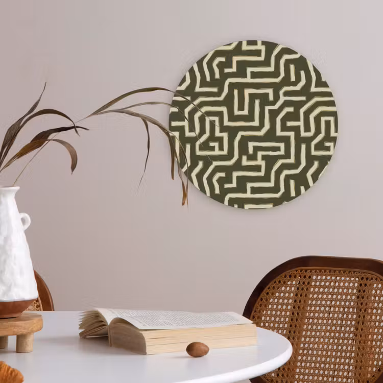 Lijnen - Abstract - Groen Akoestische PET Vilt - Rond klein 838 -sfeer3