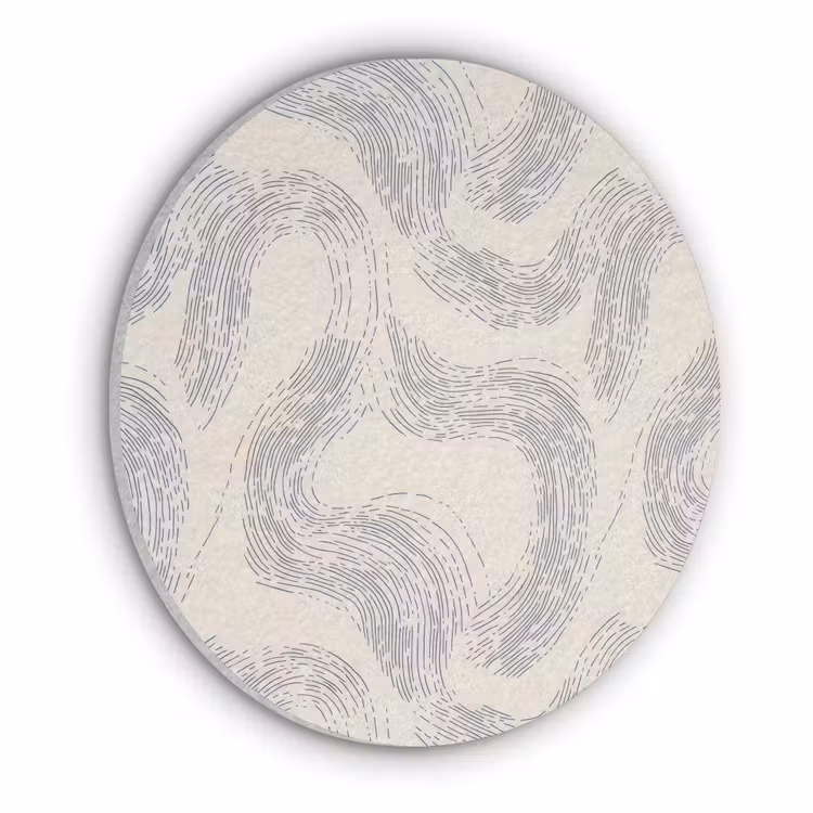 Lijnen - Patroon - Beige - Minimalistisch Akoestische PET Vilt - Rond klein 838 -3d