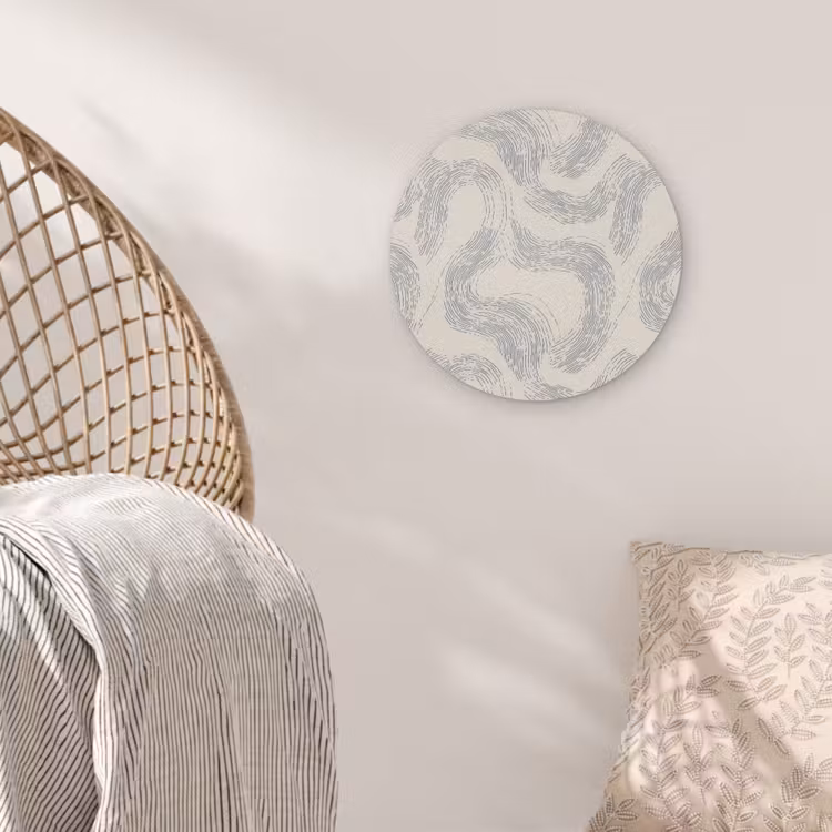 Lijnen - Patroon - Beige - Minimalistisch Akoestische PET Vilt - Rond klein 838 -sfeer4