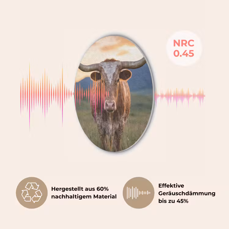 Longhorn - Landschap - Zonsondergang Akoestische PET Vilt - Rond klein -USP_DE