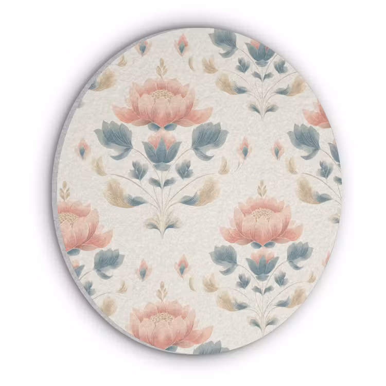 Lotus - Bloemen - Roze Akoestische PET Vilt - Rond klein 838 -3d