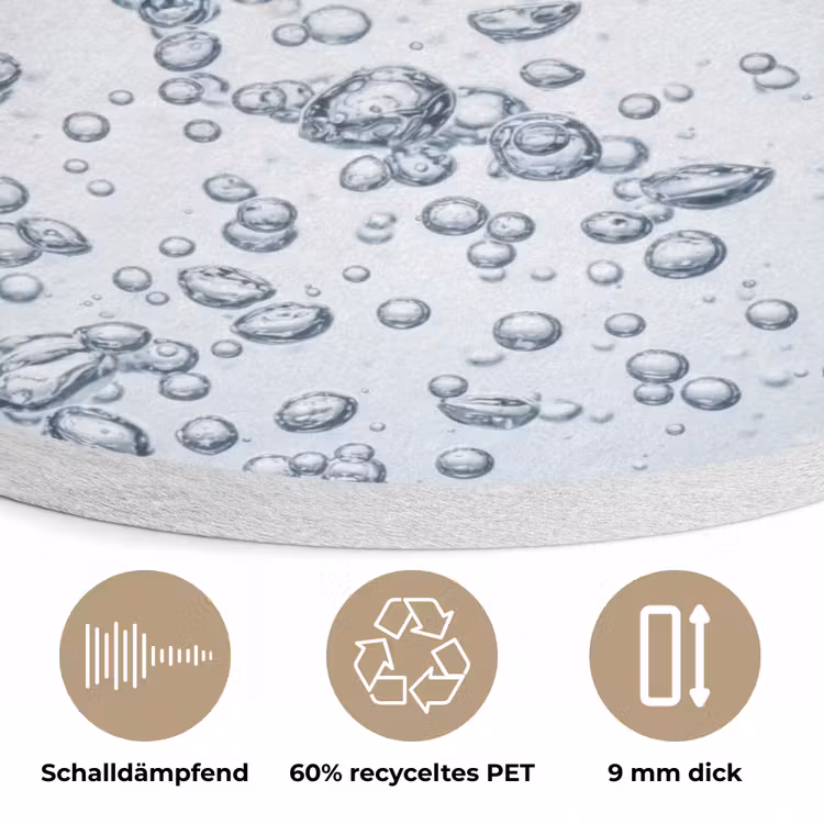 Luchtbellen - Water - Dynamisch Akoestische PET Vilt - Rond klein -closeup_DE