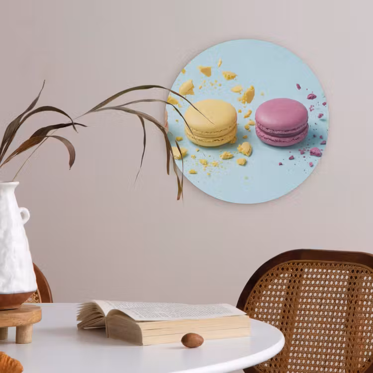 Macarons - Kleurrijk - Pastel Akoestische PET Vilt - Rond klein -sfeer3