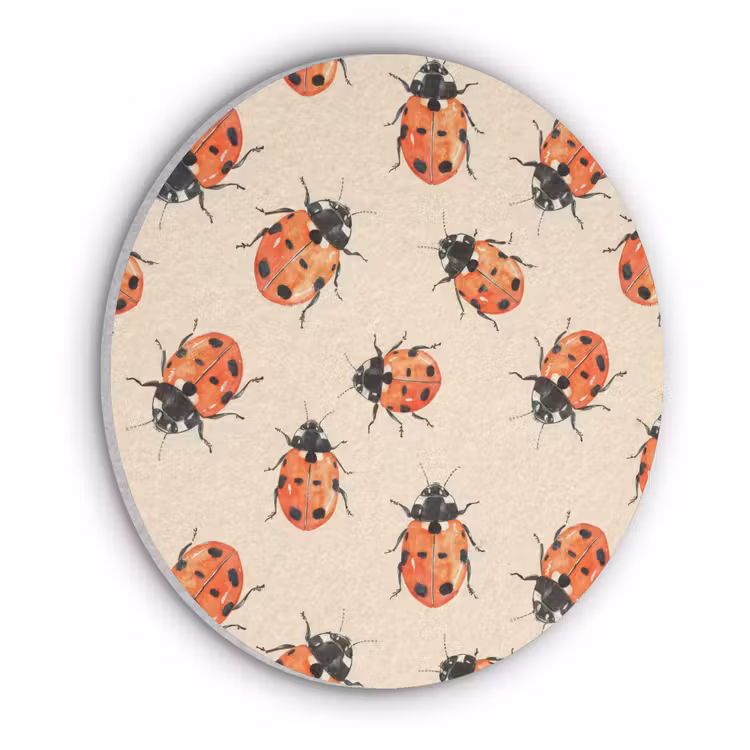 Lieveheersbeestjes - Patroon - Rood Akoestische PET Vilt - Rond klein 838 -3d