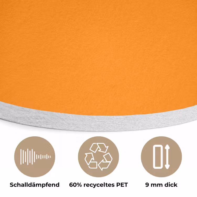 Marigold - Glow - Oranje Akoestische PET Vilt - Rond klein 838 -closeup_DE