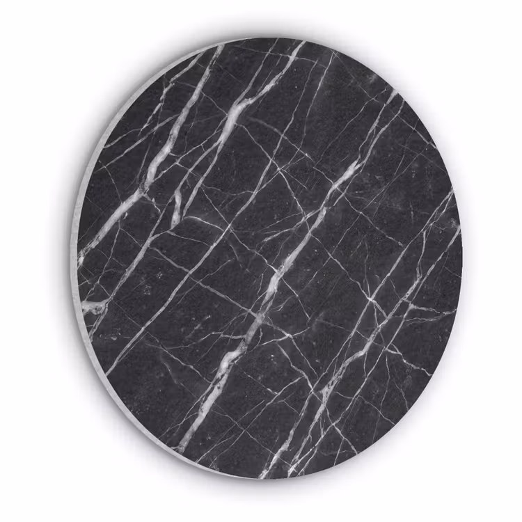 Marmer - Aders - Abstract - Zwart Akoestische PET Vilt - Rond klein -3d