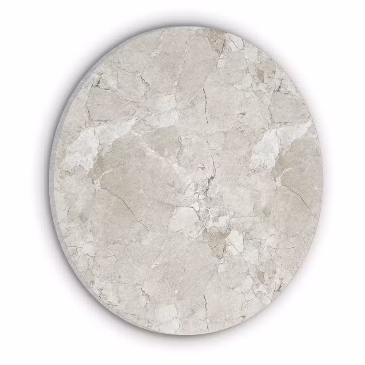 Marmer - Grijs - Aders Akoestische PET Vilt - Rond klein 838 -3d