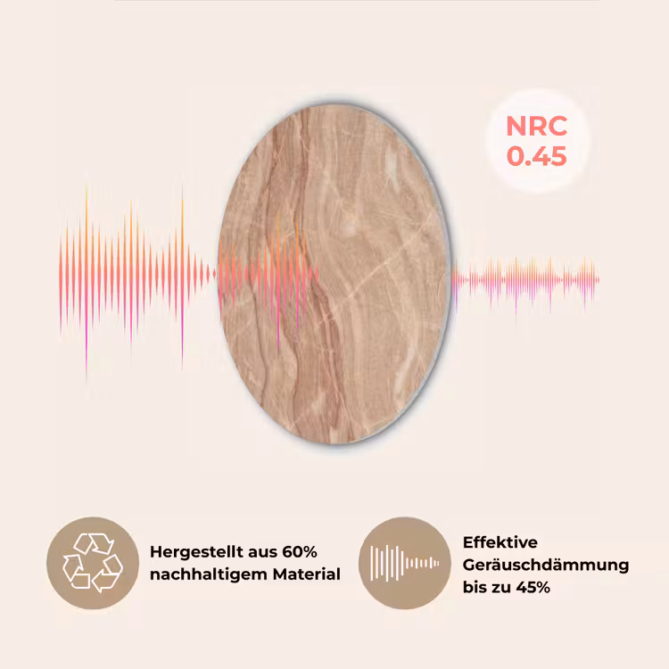 Marmer - Ader - Natuur - Abstract - Beige Akoestische PET Vilt - Rond klein -USP_DE