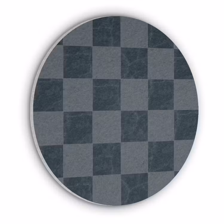 Marmer - Patroon - Antraciet Akoestische PET Vilt - Rond klein 838 -3d