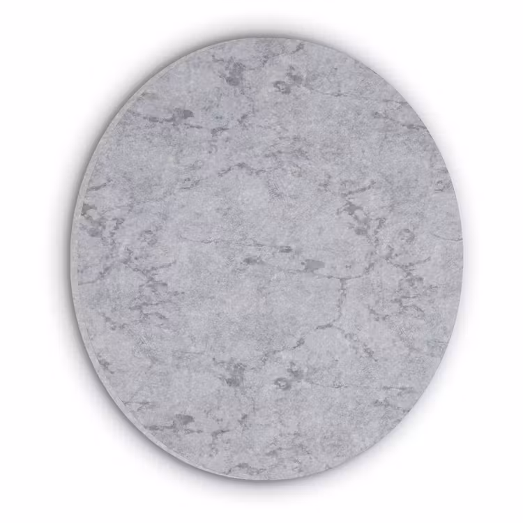Marmerplaat - Patroon - Grijs Akoestische PET Vilt - Rond klein 838 -3d