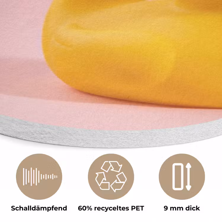 Matroos - Eend - Roze Akoestische PET Vilt - Rond klein -closeup_DE