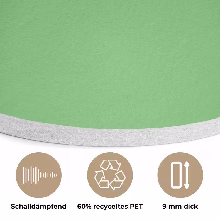 Meadow - Green - Groen Akoestische PET Vilt - Rond klein 838 -closeup_DE