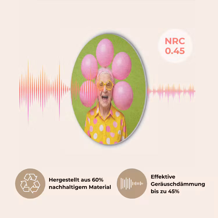 Mens - Ballonnen - Feest - Kleurrijk - Roze Akoestische PET Vilt - Rond klein -USP_DE