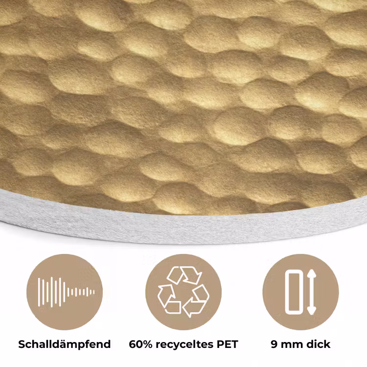 Metaal - Dynamisch - Goud Akoestische PET Vilt - Rond klein 838 -closeup_DE