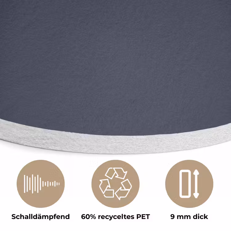 Midnight - Swing - Blauw Akoestische PET Vilt - Rond klein 838 -closeup_DE