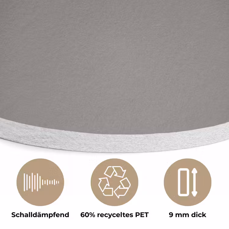 Mineral - Grey - Grijs Akoestische PET Vilt - Rond klein 838 -closeup_DE