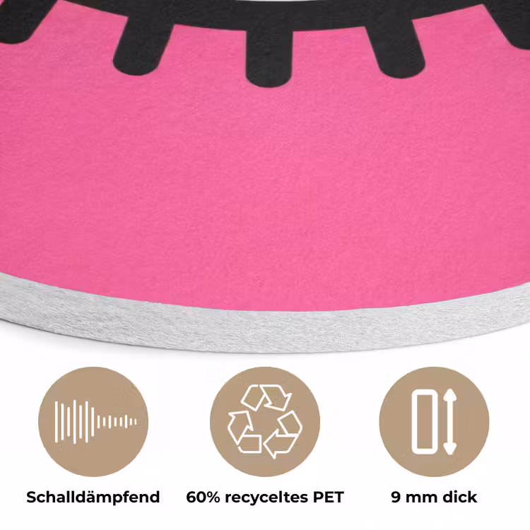 Minimalistisch - Oog - Roze Akoestische PET Vilt - Rond klein -closeup_DE