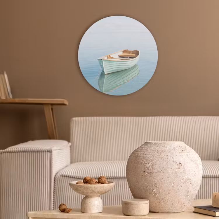 Minimalistisch - Boot - Zee Akoestische PET Vilt - Rond klein -sfeer1