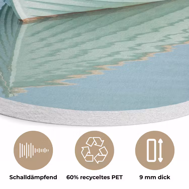 Minimalistisch - Boot - Zee Akoestische PET Vilt - Rond klein -closeup_DE